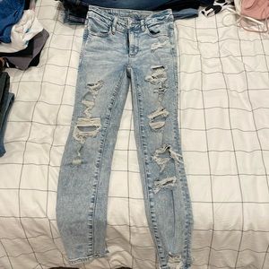 Blue wash skinny jeans